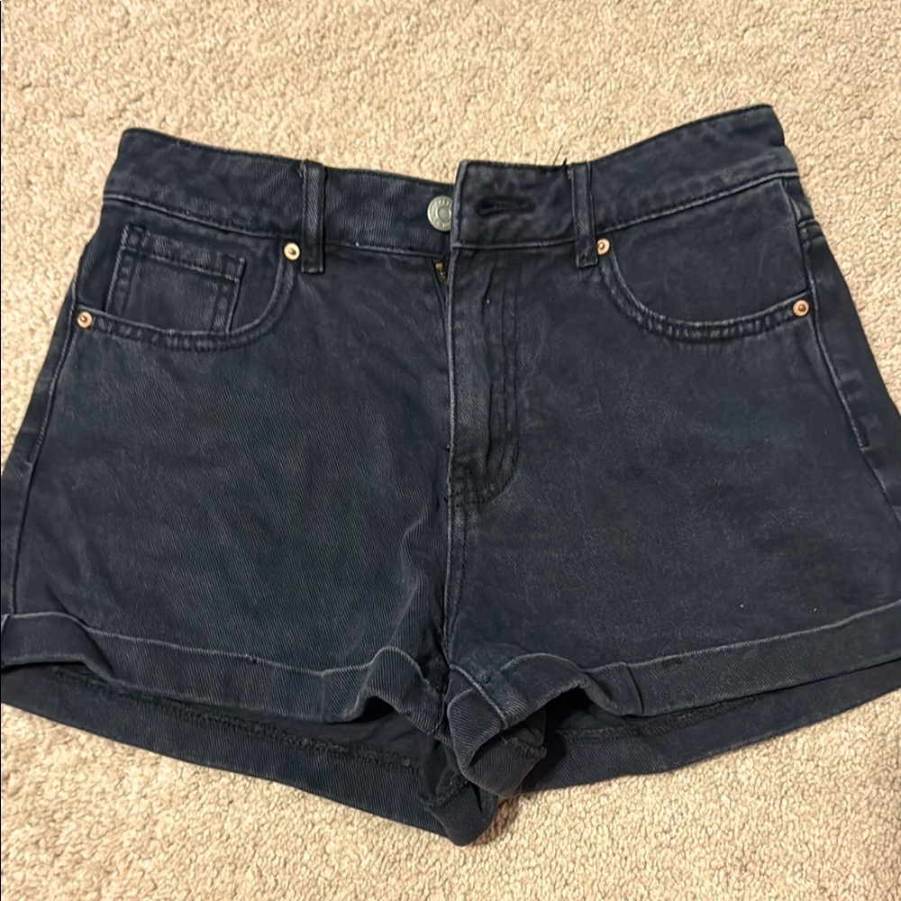 PacSun Black Jean Shorts with Cuffed Hem, size 25